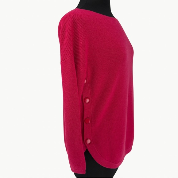 Sézane Clément Merino Wool Cotton Sweater Sz Small Fuchsia Pink French Chic New - Picture 3 of 15